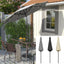 Light Grey Outdoor Solar 24 LED Lights Patio Parasol w/ Crank - Parasol - British D'sire