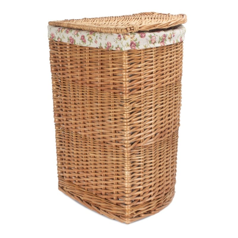 Light Steamed Corner Garden Rose Lined Laundry Baskets - Laundry Baskets - British D'sire