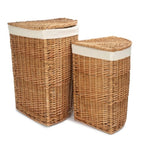 Light Steamed Corner White Cotton Lined Laundry Baskets - Laundry Baskets - British D'sire