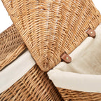 Light Steamed Corner White Cotton Lined Laundry Baskets - Laundry Baskets - British D'sire