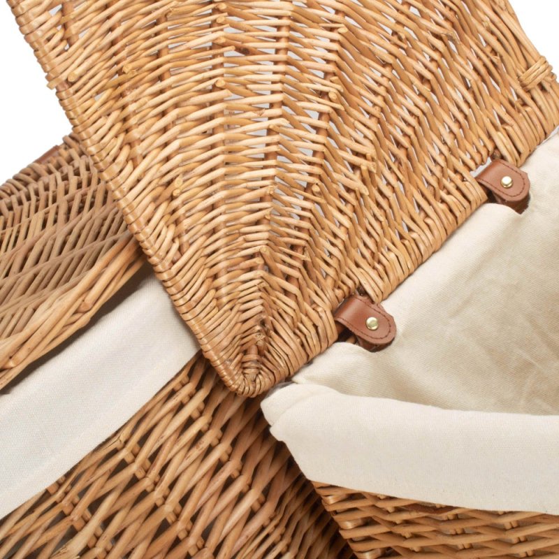 Light Steamed Corner White Cotton Lined Laundry Baskets - Laundry Baskets - British D'sire