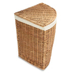 Light Steamed Corner White Cotton Lined Laundry Baskets - Laundry Baskets - British D'sire