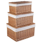 Light Steamed Cotton Lined Wicker Storage Basket - Storage Baskets - British D'sire