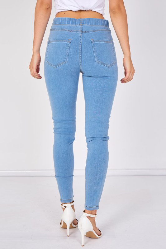 Light Wash Stretch Denim Jeggings - JEGGING - British D'sire
