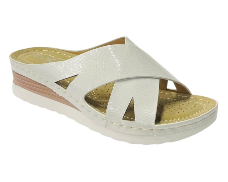Lightweight Cross Strap Mules Wedge Slider - Slider - British D'sire