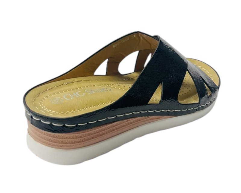Lightweight Cross Strap Mules Wedge Slider - Slider - British D'sire