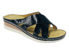 Lightweight Cross Strap Mules Wedge Slider - Slider - British D'sire