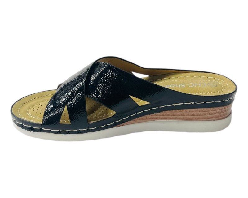Lightweight Cross Strap Mules Wedge Slider - Slider - British D'sire