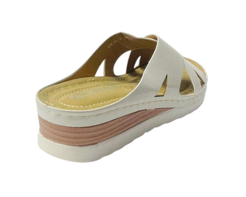 Lightweight Cross Strap Mules Wedge Slider - Slider - British D'sire