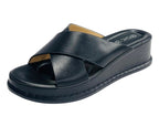 Lightweight Cross Strap Wedge Sandals - Slider - British D'sire