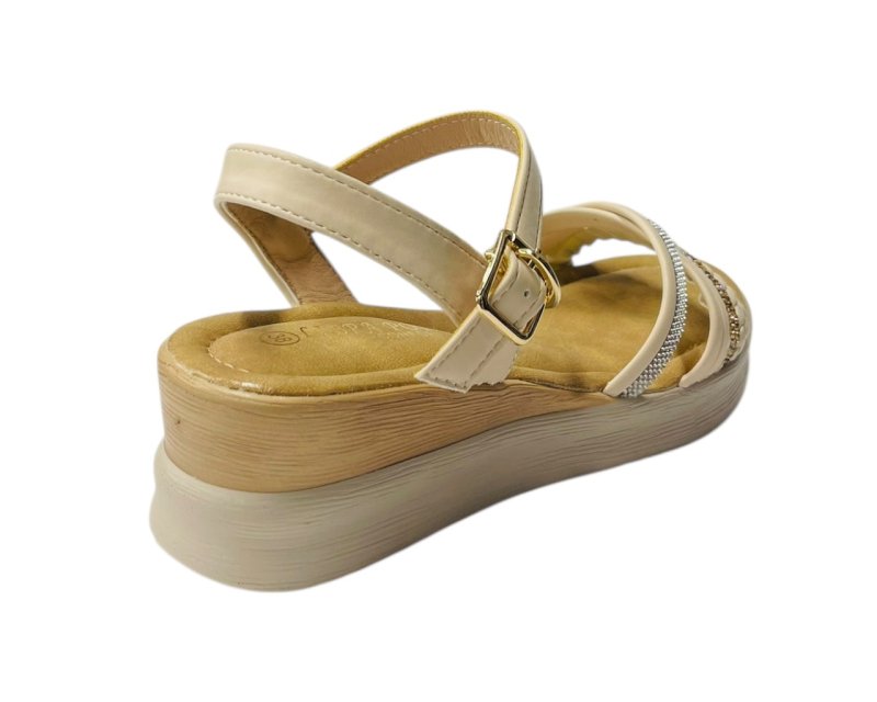 Lightweight Diamante Padded Insole Wedge Sandals - Sandals - British D'sire