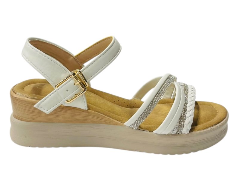 Lightweight Diamante Padded Insole Wedge Sandals - Sandals - British D'sire