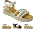 Lightweight Diamante Padded Insole Wedge Sandals - Sandals - British D'sire