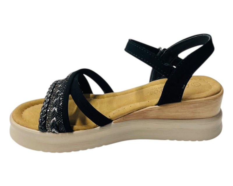 Lightweight Diamante Padded Insole Wedge Sandals - Sandals - British D'sire