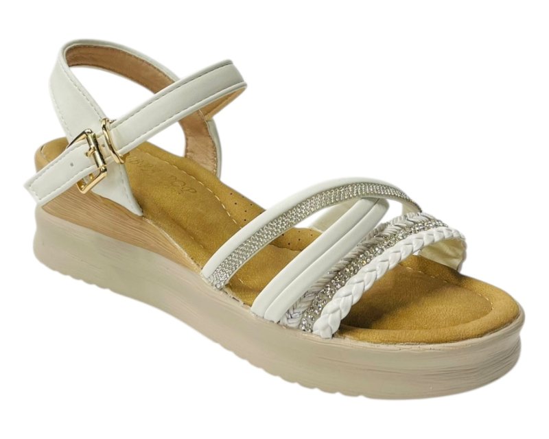 Lightweight Diamante Padded Insole Wedge Sandals - Sandals - British D'sire