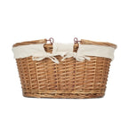 Lined Double Steamed Wicker Shopping Basket With Swing Handles - Shopping Baskets - British D'sire