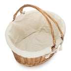 Lined Double Steamed Wicker Shopping Basket With Swing Handles - Shopping Baskets - British D'sire