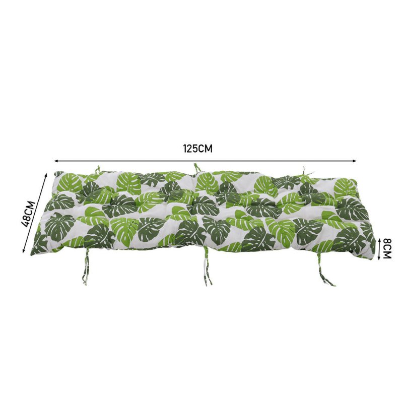 Linen Lounger Cushion with Tropical Monstera Leaf Pattern - 125cm x 48cm - Sun Lounger Cushion - British D'sire