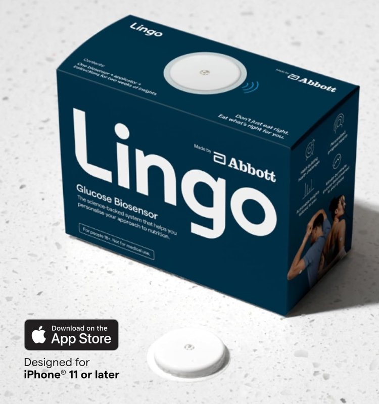Lingo by Abbott | 2 - week CGM | Wearable Glucose Tracker | See your Glucose Response to Food, Exercise, Sleep | Continous Glucose Monitor & App to Support your Health Goals | For iPhone & UK Only - Electronics - British D'sire