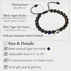 LINXINS Football Bracelets for Boys, Football Gifts for Teenage Boys Age 8 9 10 11 12 13 14 15 Years Old, Birthday Christmas Graduation Gifts for Son Grandson Nephew Brother - Bracelet - British D'sire