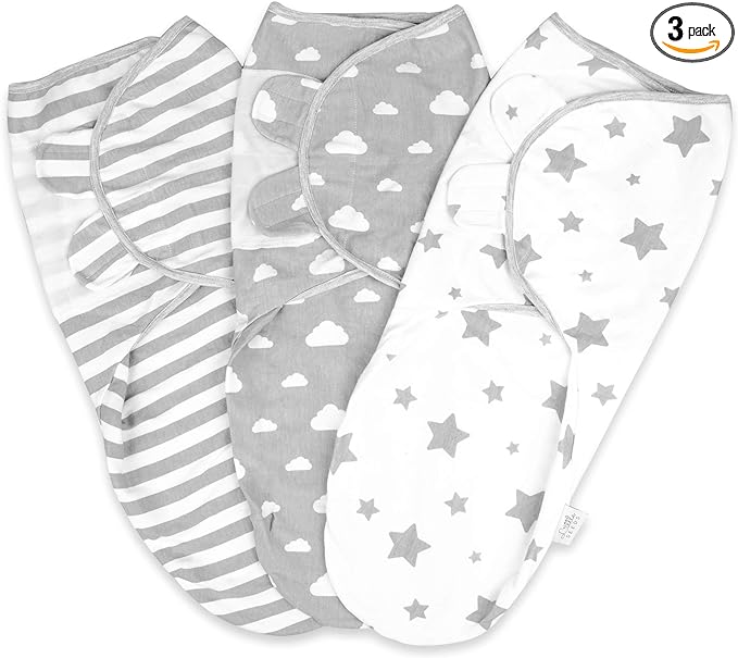 Little Seeds New Born Swaddle Wrap 0 - 3 Months 100% Organic Cotton Pack of 3 - Baby Blankets For Boy and Girl - Hip - Healthy Design - British D'sire Main image