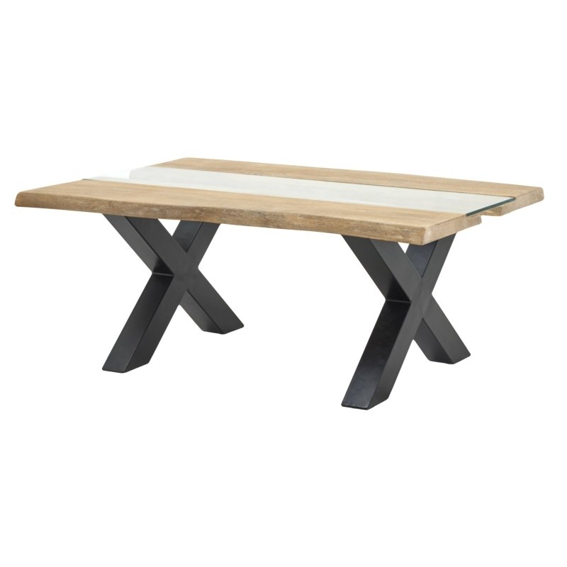 Live Edge Collection Light Acacia River Coffee Table - Tables - British D'sire