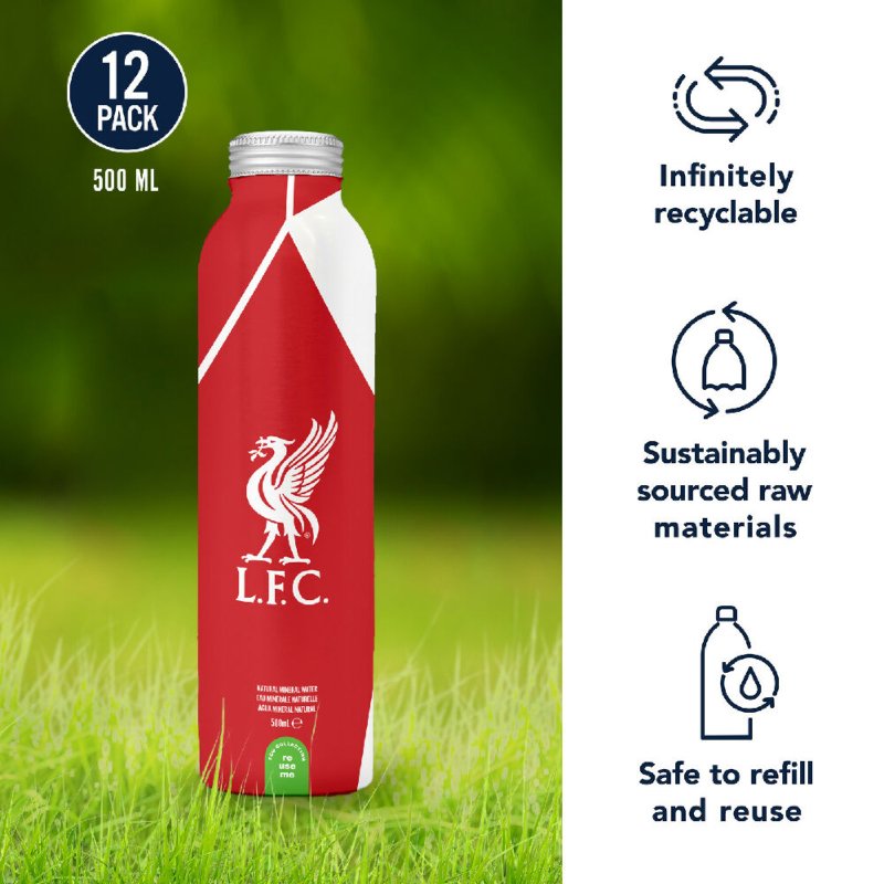 Liverpool FC Aluminum Water Bottle by Liverpool FC for Unisex - 12 x 16.9 oz Water - Water Bottles & Thermos - British D'sire
