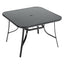 Livingandhome 105cm Square Tempered Glass Metal Garden Table with Parasol Hole - Garden Table - British D'sire