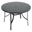 Livingandhome 105cm Tempered Glass Metal Garden Table with Parasol Hole - Garden Table - British D'sire