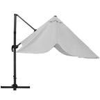 Livingandhome 3M Large Square Canopy Rotating Outdoor Cantilever Parasol, Light Grey - Cantilever Parasol - British D'sire