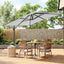Livingandhome 3M Large Square Canopy Rotating Outdoor Cantilever Parasol, Light Grey - Cantilever Parasol - British D'sire
