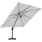 Livingandhome 3M Large Square Canopy Rotating Outdoor Cantilever Parasol, Light Grey - Cantilever Parasol - British D'sire