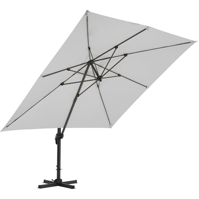 Livingandhome 3M Large Square Canopy Rotating Outdoor Cantilever Parasol, Light Grey - Cantilever Parasol - British D'sire