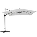 Livingandhome 3M Large Square Canopy Rotating Outdoor Cantilever Parasol, Light Grey - Cantilever Parasol - British D'sire