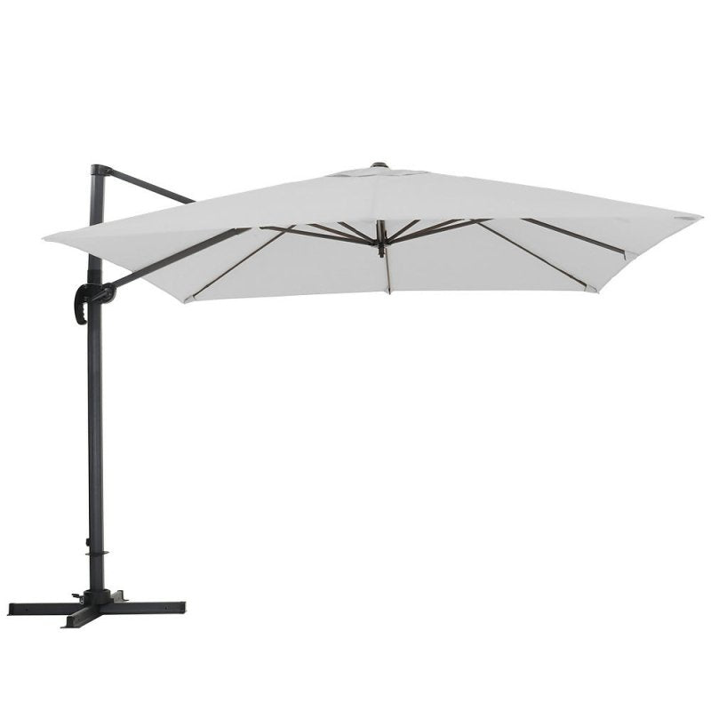 Livingandhome 3M Large Square Canopy Rotating Outdoor Cantilever Parasol, Light Grey - Cantilever Parasol - British D'sire