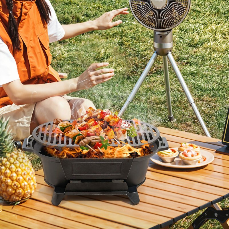 Livingandhome Cast Iron Grill with Handle Secondary image