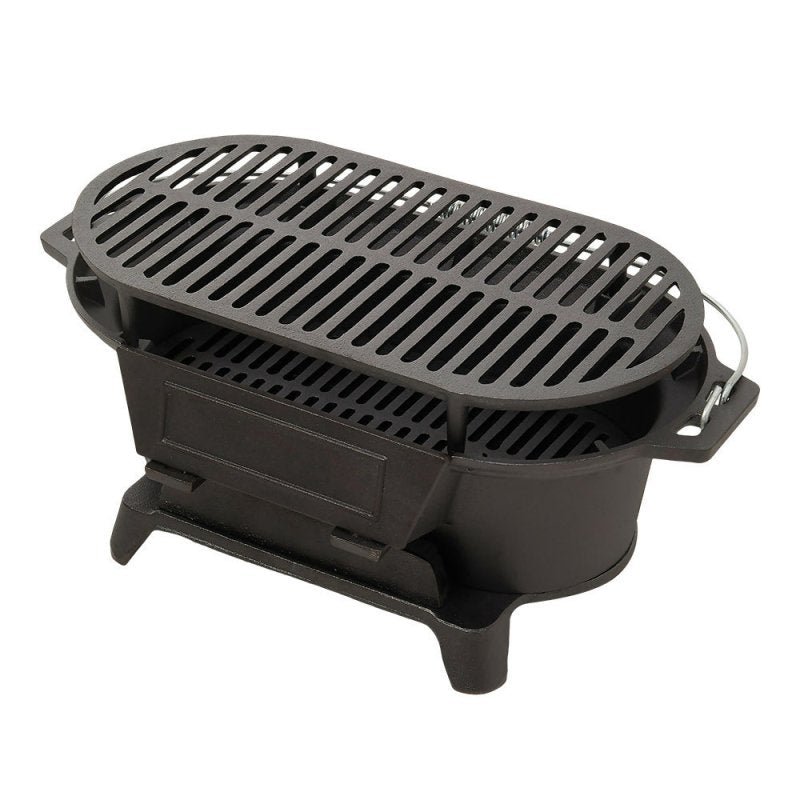 Livingandhome Cast Iron Grill with Handle - BBQ Grill - British D'sire