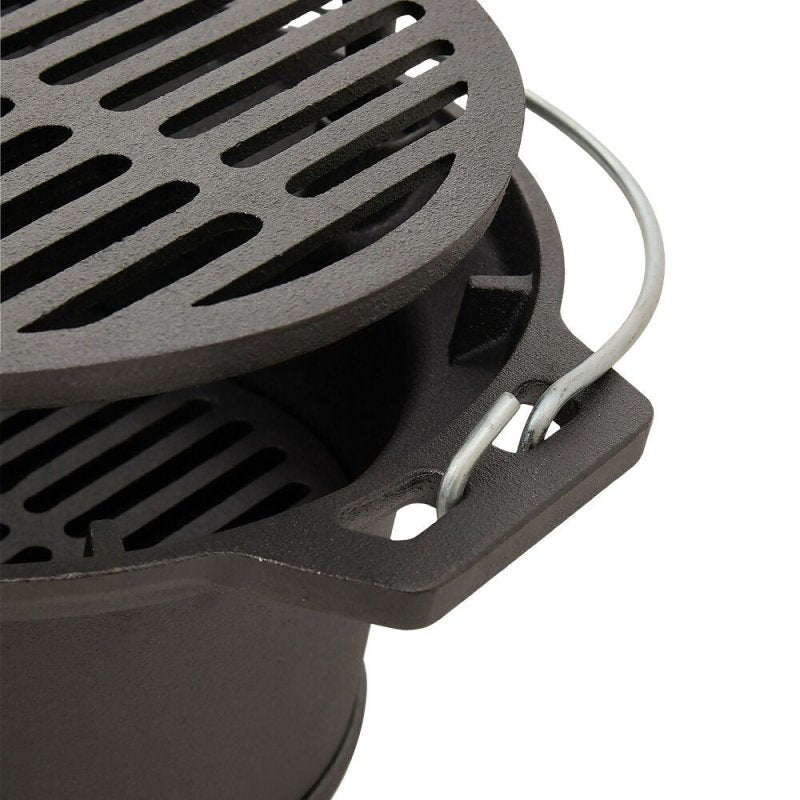 Livingandhome Cast Iron Grill with Handle - BBQ Grill - British D'sire