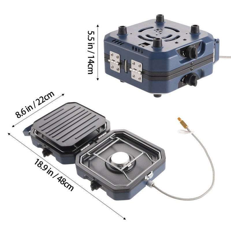 Livingandhome Foldable Camping Gas Stove with 2 Burners - Gas Stove - British D'sire