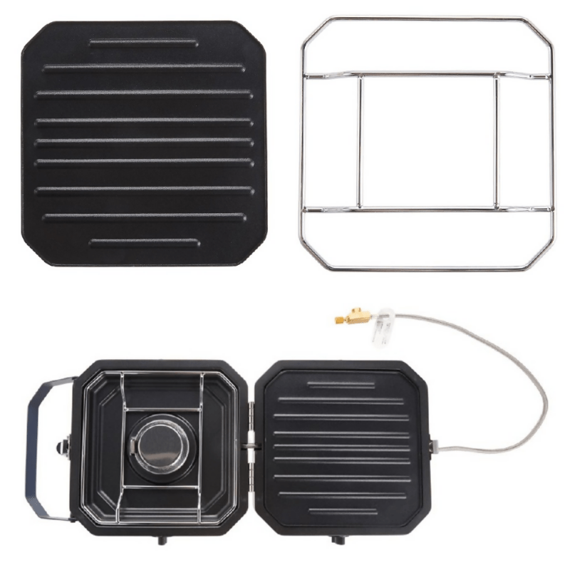 Livingandhome Foldable Camping Gas Stove with 2 Burners - Gas Stove - British D'sire