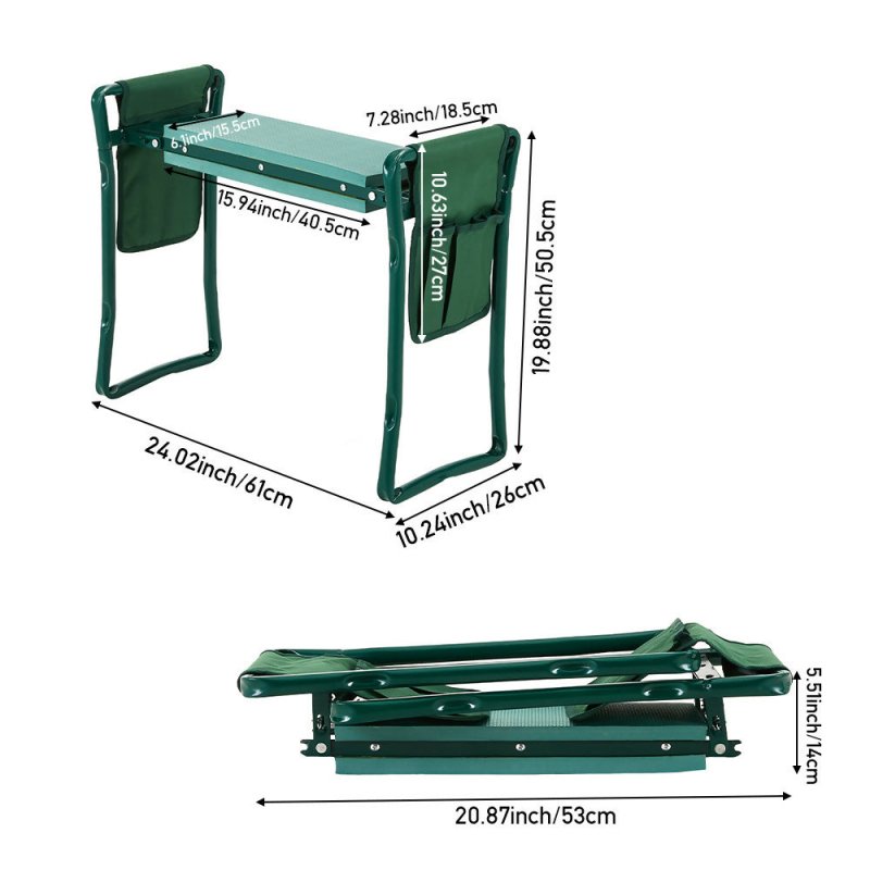 Livingandhome Folding Garden Kneeling Stool with 2 Detachable Tool Bags - Garden Kneeling Stool - British D'sire