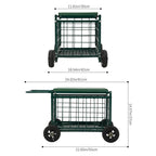 Livingandhome Rolling Garden Work Seat Cart with Storage - Garden Seat - British D'sire