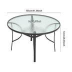 Livingandhome Tempered Glass Outdoor Coffee Table with Parasol Hole 105cm Dia - Coffee Table - British D'sire