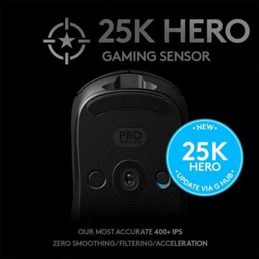 Logitech G PRO Wireless Gaming Mouse – HERO 25K – Black - British D'sire