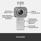 Logitech StreamCam USB-C Webcam – 1080p – White - British D'sire