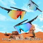 LOJUDI Sports Kids Sunglasses Boys Girls - Cycling Childrens Sunglasses for UV400 Protection - British D'sire