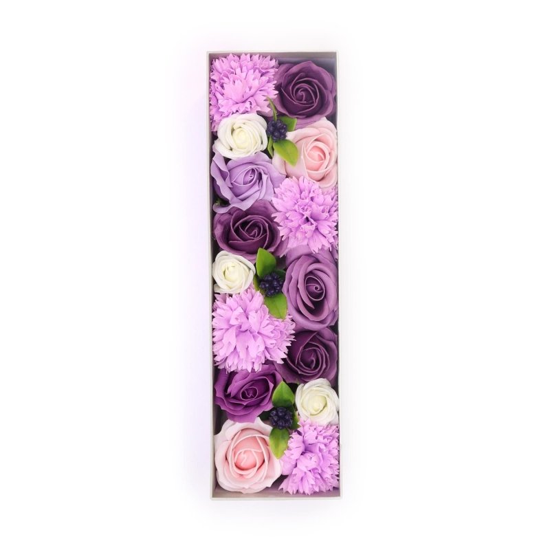 Long Box - Lavender Rose & Carnation - Luxury Soap Flowers - British D'sire