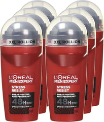 L'Oréal Paris Men Expert Stress Resist Deodorant for Men, 50 ml, Pack of 6, Bulk Buy - British D'sire