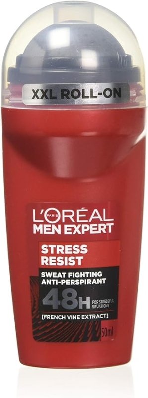 L'Oréal Paris Men Expert Stress Resist Deodorant for Men, 50 ml, Pack of 6, Bulk Buy - British D'sire