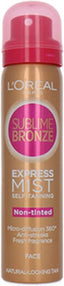 L'Oréal Sublime Bronze Self Tan Express Mist Spray Face, 75ml - British D'sire